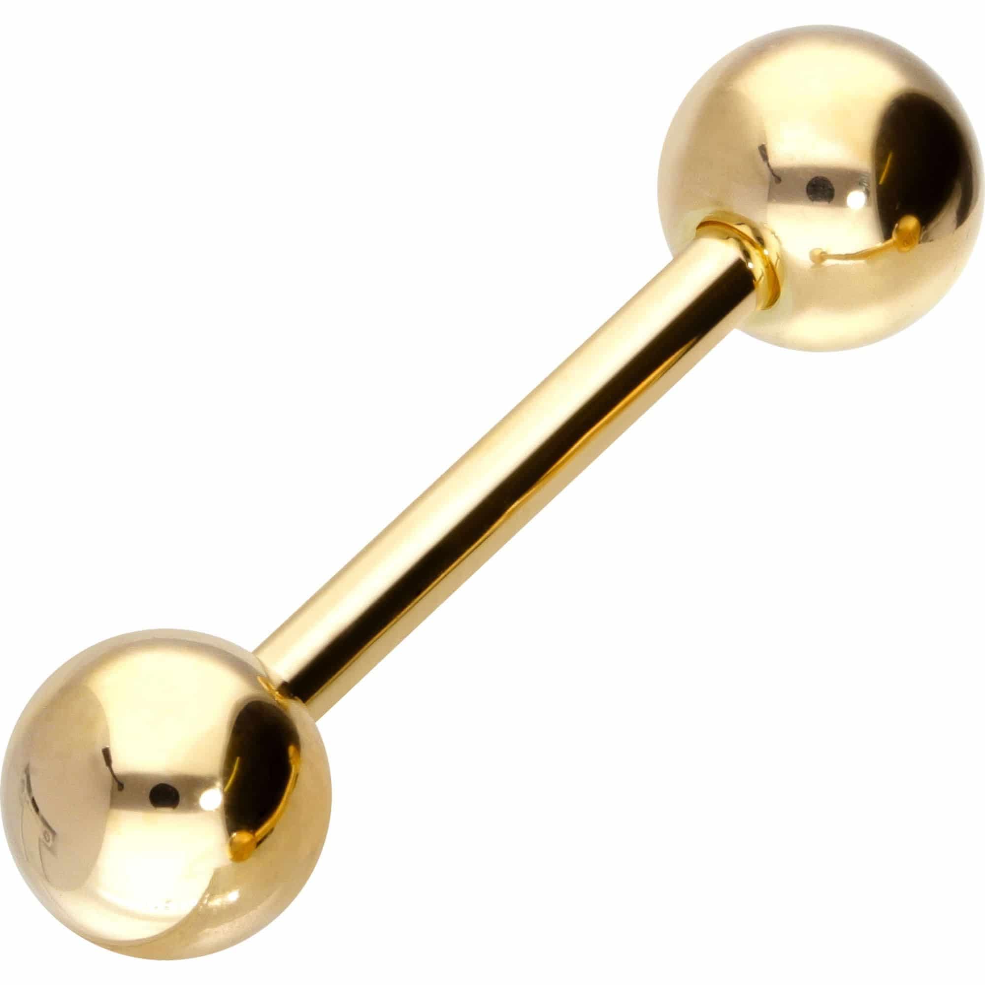 PIERCINGLINE 14K Gold Barbell 585er Gold - Roségoldfarben, Goldfarben, Silberfarben