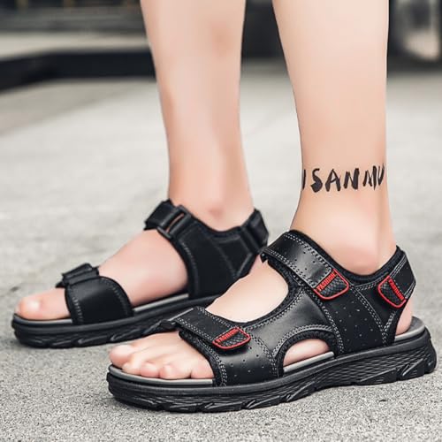 Classics Men's Real Leather Hiking Sandals, Fashion Open-Toe Sandals, Hollow Out Backpacking Beach Shoes4