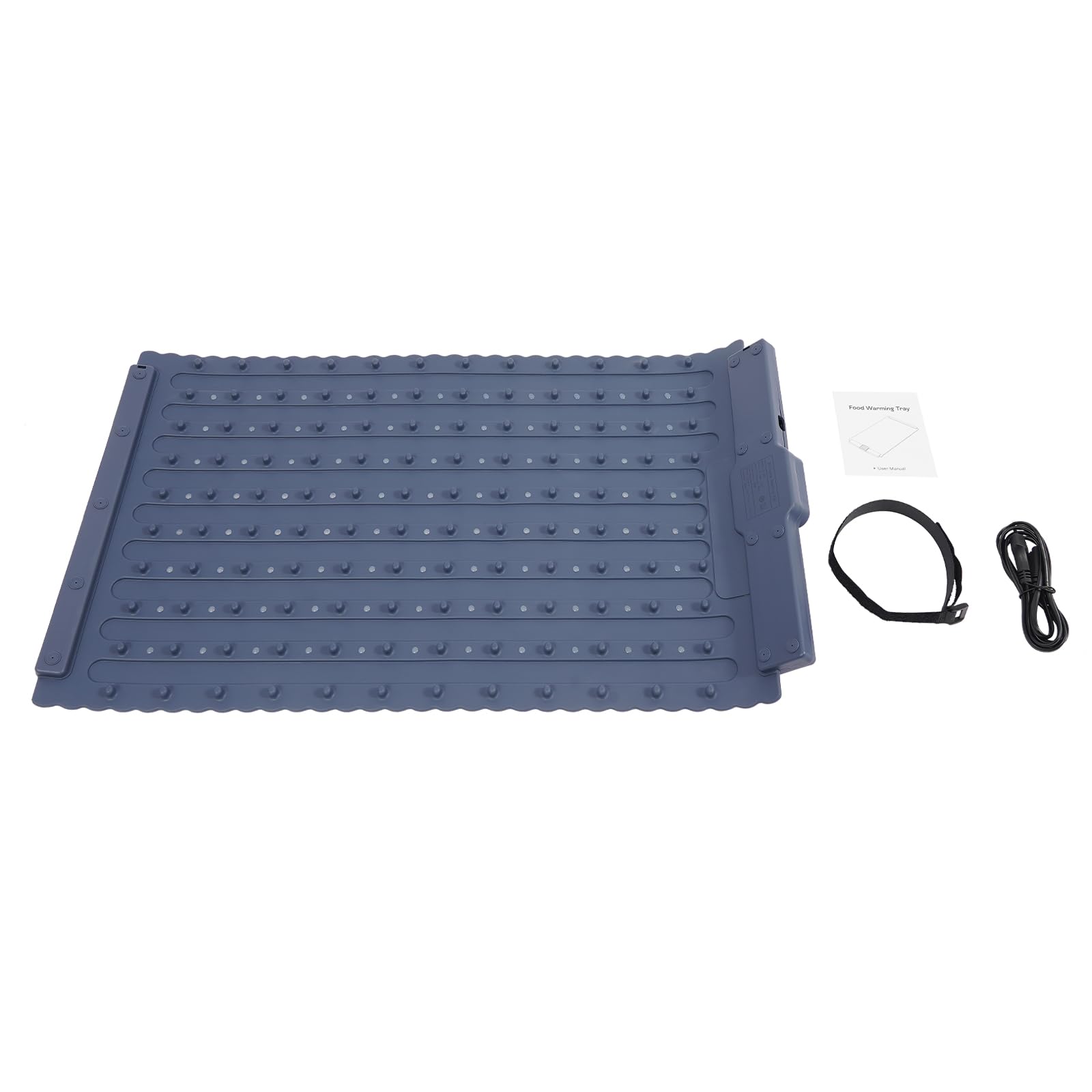 WooDerson Piastra riscaldante per alimenti, cuscino elettrico portatile per alimenti, tappetino termico elettrico con 5 impostazioni di temperatura, per buffet party, famiglia, 65 x 39 x 2,1 cm (blu)