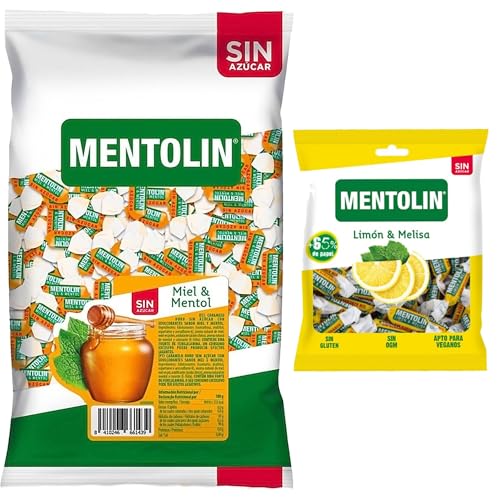 Mentolín caramelos duros miel mentol s/a bolsa 1kg y de regalo limon melisa s/a bolsa 50g