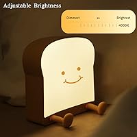 Vista 3 de ipalmay Luz nocturna de pan, lámpara de noche regulable recargable, luz de sueño de dormitorio de apagado automático con soporte para teléfono