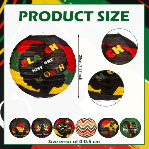 Image of Panelee 12 Pcs Black History Month Party Decorations Paper Lanterns 8 Inches Round Hanging Paper Decorations for Party Office Classroom Supplies Indoor Outdoor