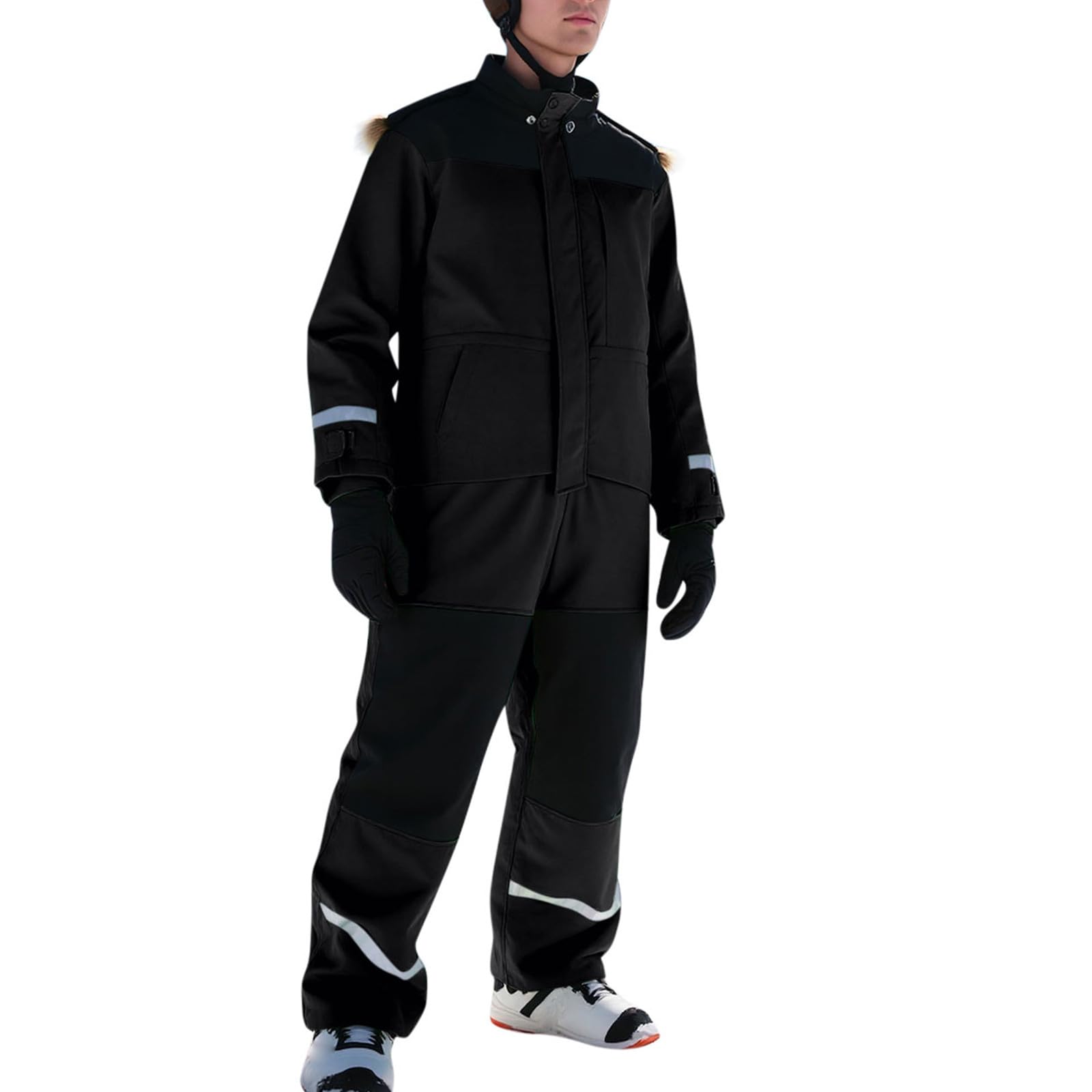 Generisch Skianzüge Damen Herren Klassisch Einteilige Schneeanzug Erwachsener Unisex Schneeoverall Winddicht Wasserdicht Skioverall mit Kantenschutz Skianzug Thermo Outdoor Skibekleidung