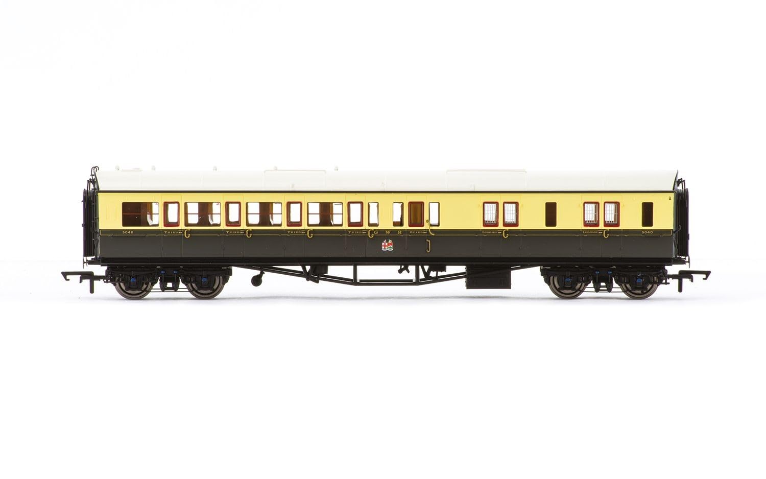 Hornby R40465 GWR Collet Coaches Corridor Brake Third LH 5040 Coach, Brown/Cream, 00 Gauge