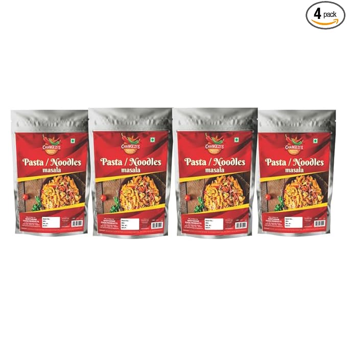 Changezi's Authentic Italian Pasta Masala Macaroni/Noodles/Penne/Fusilli Pasta Masala | Whole Spices Blend With Authentic Traditional Taste | No Preservatives Added-320gm(pack of 4x 80gm)