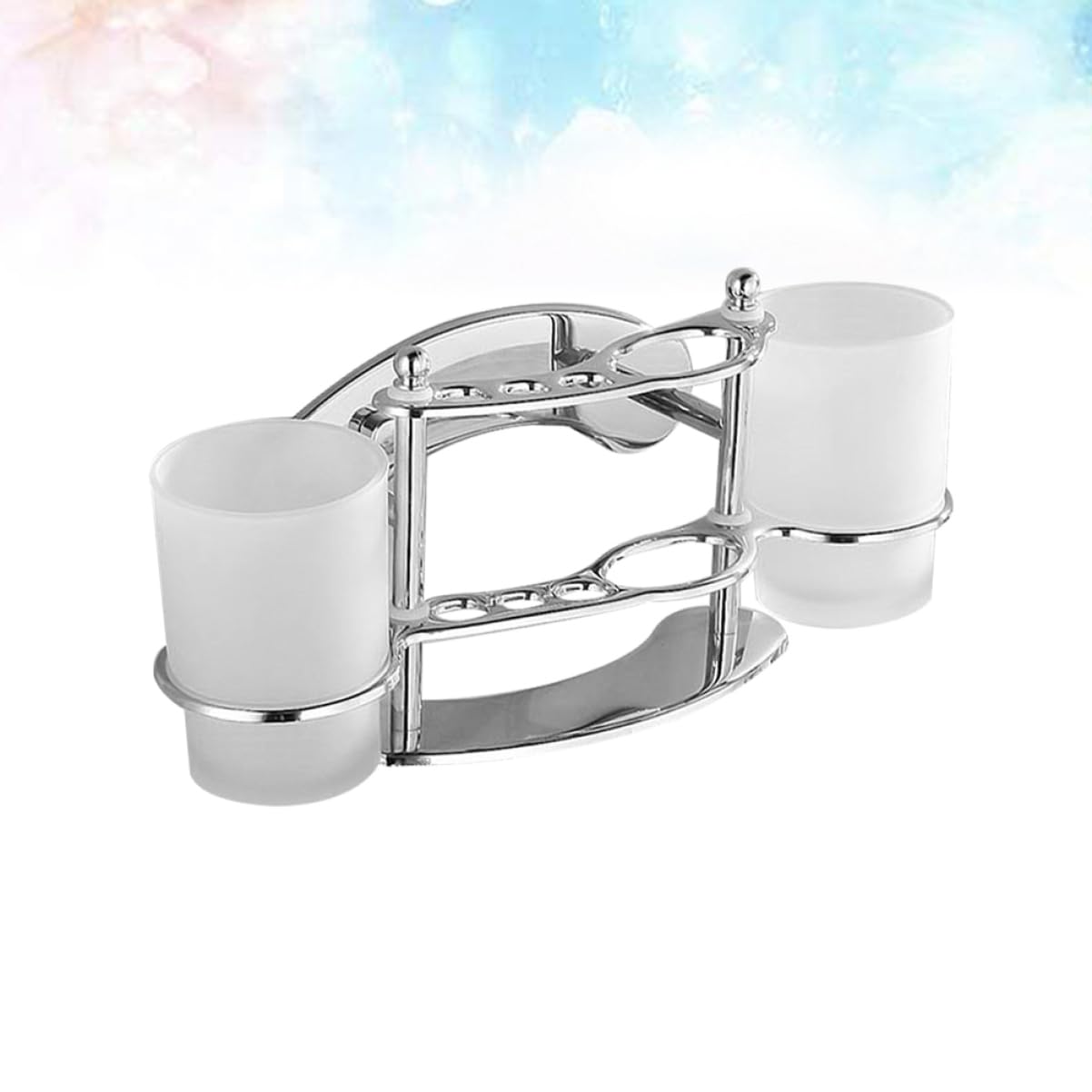 Portaspazzolino Per Bagno in Acciaio Inox Bicchiere Gargarismi Supporto Per Spazzolini E Accessori Bagno