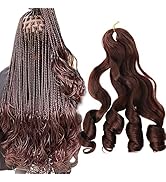 French Curly Braiding Hair 20 Inch Bouncy Braiding Hair Pre Stretched Loose Wavy Spanish Curl Spi...