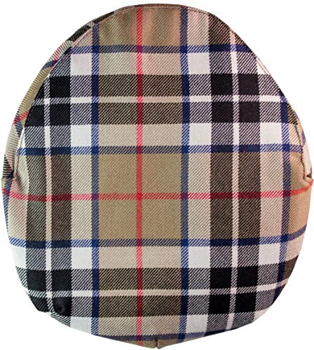 Casquette plate homme laine pure Thomson camel, chapeau de golf en tweed écossais