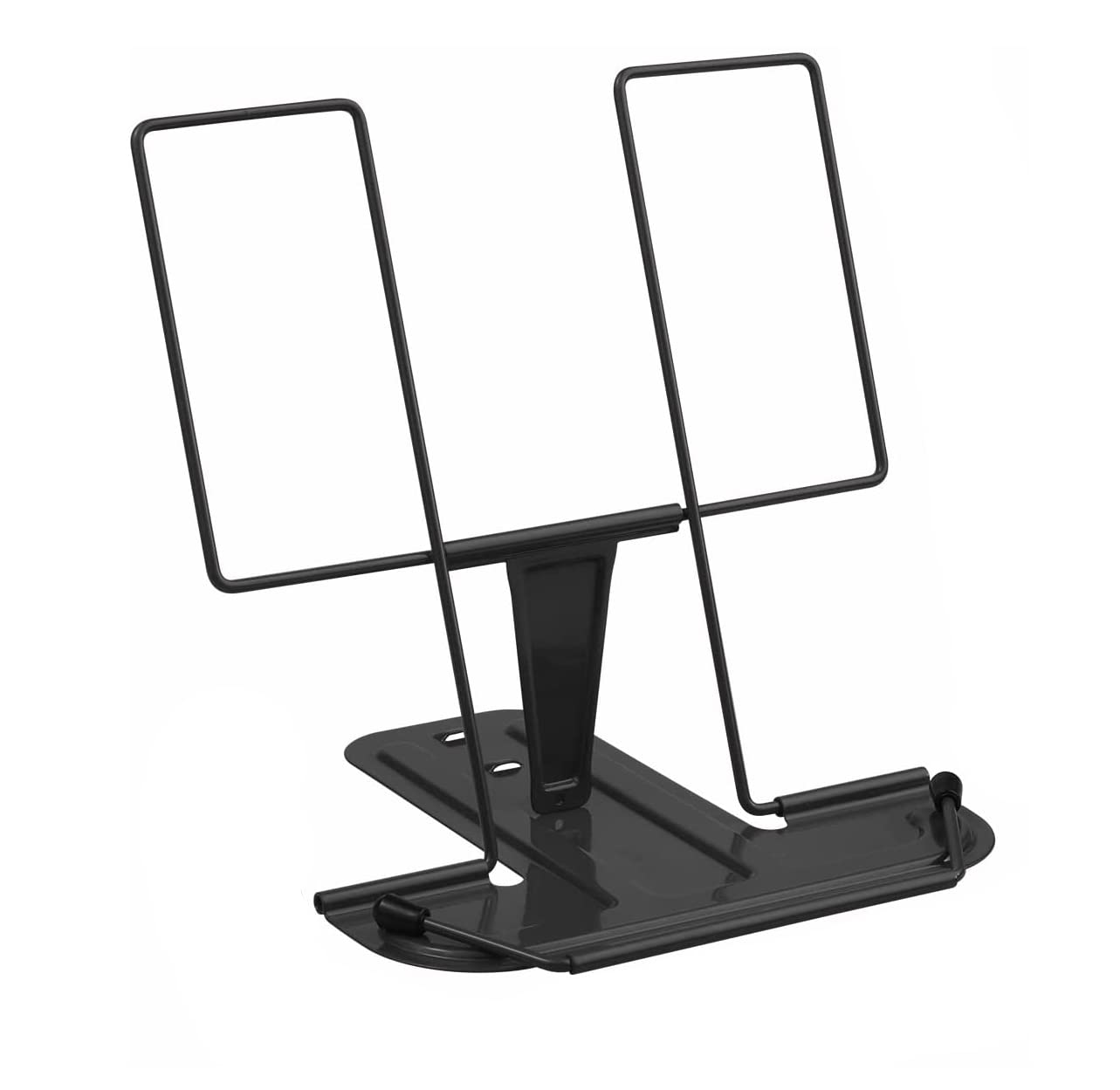 BOBOZHONG Atril para Libros Metal,Soporte de Libro,Atril de Lectura,Plegable Porta Receta,Ajustables,Multifuncional Soporte Libros para Estudiar para Oficina y Estudio(Negro)