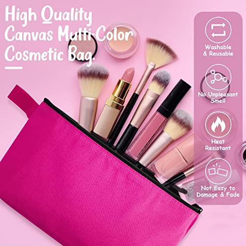 Reginary 40 Pcs Canvas Cosmetic Makeup Bags Bulk Portable Pencil Pouch with Zipper Travel Toiletry Organizer Colored Carrying Case, Operation Christmas Gifts Bulk Items(9.8 x 5 x 2 Inch)3