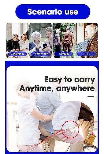 Image of Aika AG-7901 Rechargeable Hearing Aid with Adjustable Sound Amplifier - Ideal for Elderly and Deafness - Includes Charging Case (1 Pcs, Red-Blue, for Both Ear)