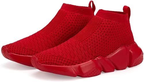 Miniatura 6 de YAVY Tenis para niños, tenis para niñas, tenis para niños, zapatos deportivos sin cordones, transpirables, de caña alta, atléticos, ligeros, para