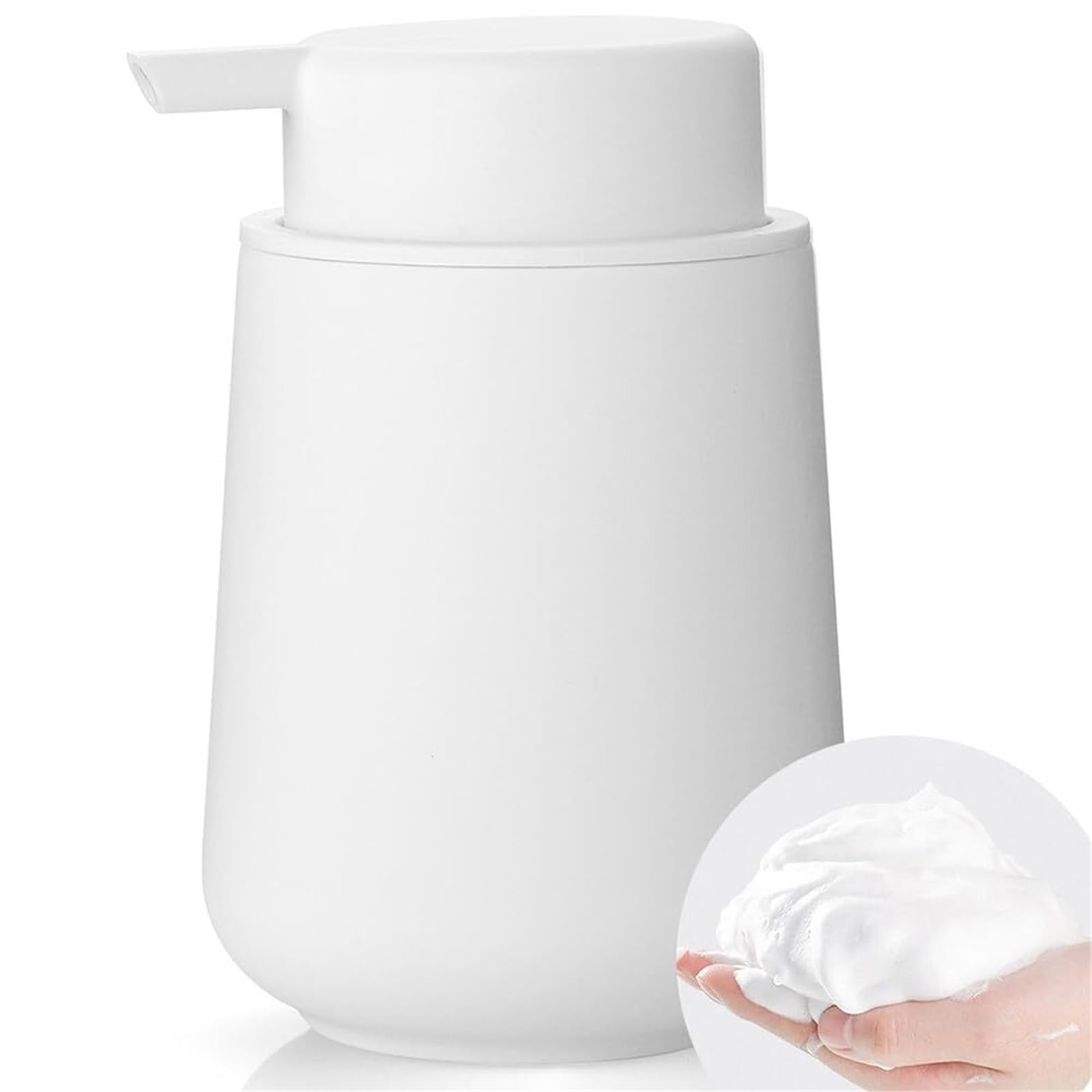 Empty Barthroom and Dish Foaming Hand Soap Dispenser Plastic Decor for Counter(Foam White)