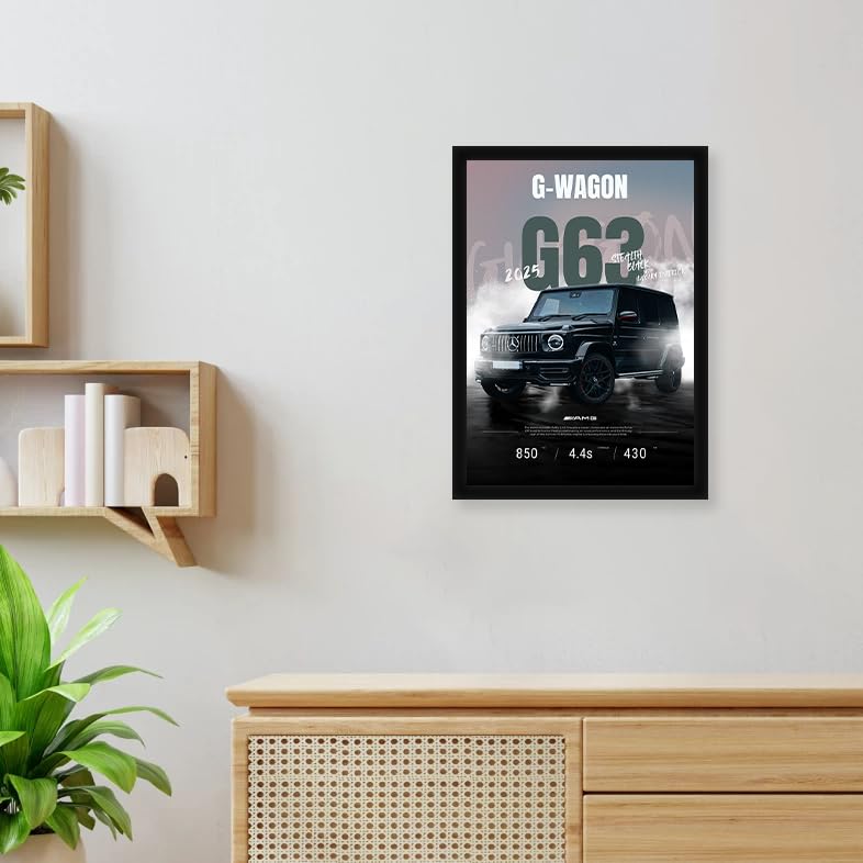 Image of CodersParadise G-Wagon G63 Stealth Edition Poster Frame | Premium A4 Framed Wall Art for Bedroom, Office & Gaming Setup | Luxury SUV Aesthetic Decor for Car Enthusiasts