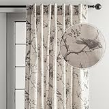 Maison d' Hermine Curtains for Living Room 100% Cotton 96 inch Length One Panel Light Filtering Curtains for Bedroom Windows with Rod and Loop Pockets Drapes (Turin, 50' W x 96' L)