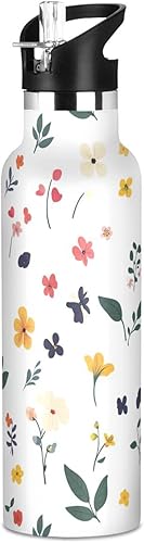 Miniatura 19 de Orchid Pansy Hyacinth - Botellas de agua reutilizables sin BPA con aislamiento de doble pared para escuela y deportes al aire libre