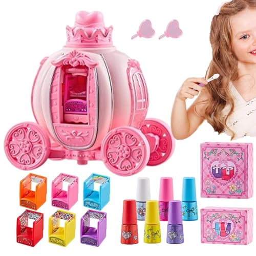 Set Uñas para Niñas,con De Almacenaje Secado Rápido Al Agua Pelable,Kit De Uñas Infantil - para Cumpleaños Día del Niño Acción de Gracias Hogar Escuela Parque Aire