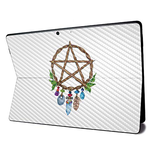Image of MightySkins Carbon Fiber Skin for Microsoft Surface Pro X - Pentacle Charm | Textured Carbon Fiber Finish | Easy to Apply, Remove, and Change Styles | Made in The USA