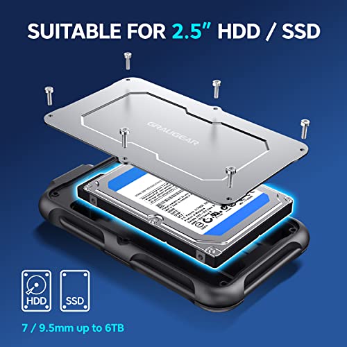 Caja externa USB-C para SSD/HDD SATA 2.5 pulg miniatura 5