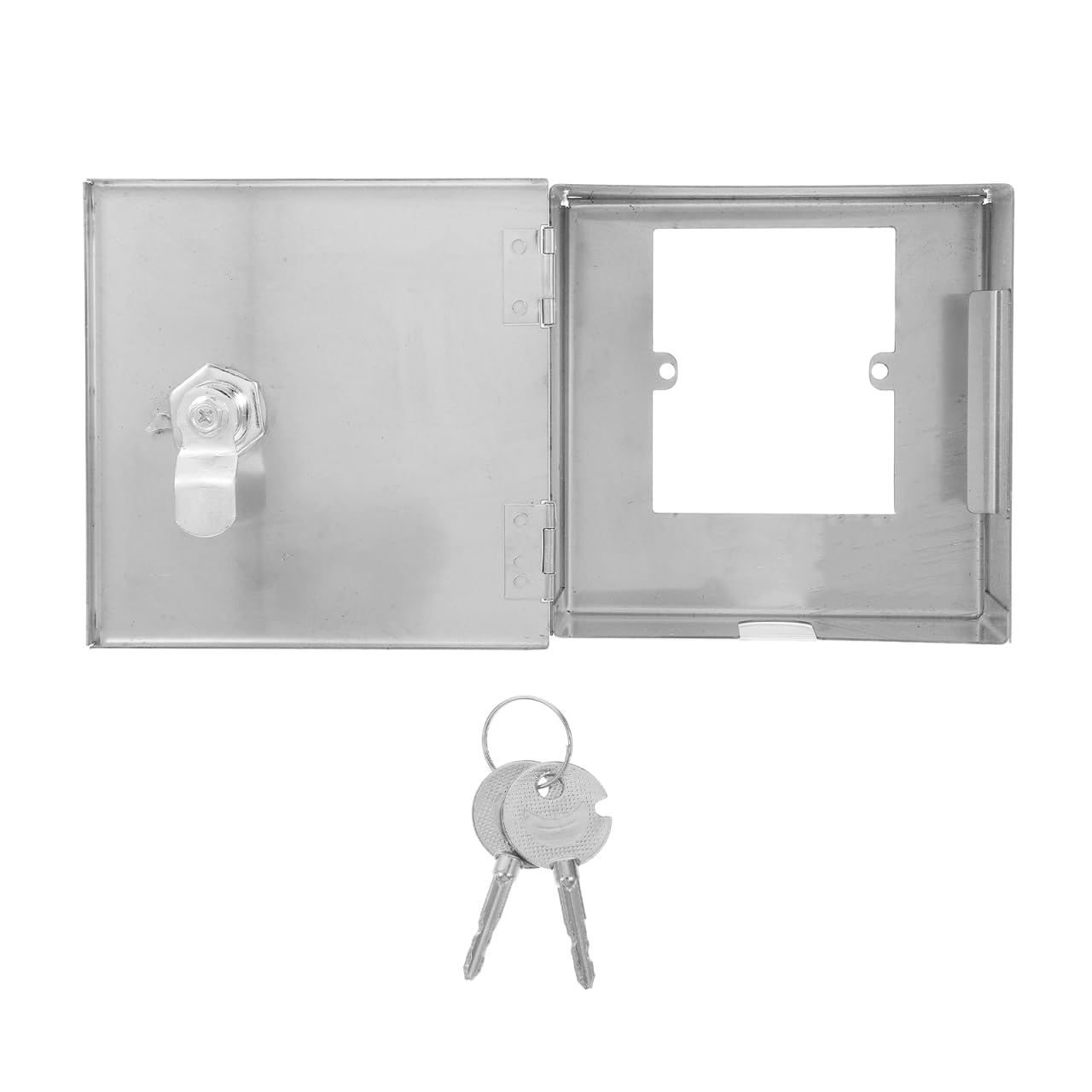 Boîte Électrique Extérieure Acier Inoxydable avec Serrure et Clés Coffret de Protection pour Prises Électriques Imperméable Boîtier de Chargeur Sécurisé pour Montage Mural et