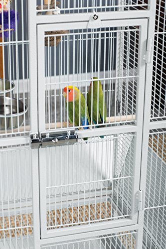 Image of Prevue Pet Products Wrought Iron Select Bird Cage - Steel Cage with Rolling Stand and Seed Guards, Durable Design, Ideal for Cockatiels and Medium Birds - Pewter Hammertone