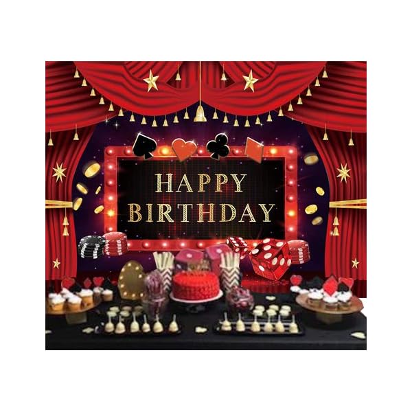 Las Vegas Party-Fotografie-Hintergrund, 2,1 x 1,5 m, Vinyl, Casino-Pokerabend, Geburtstag, Party, Abschlussball… – Bild 5