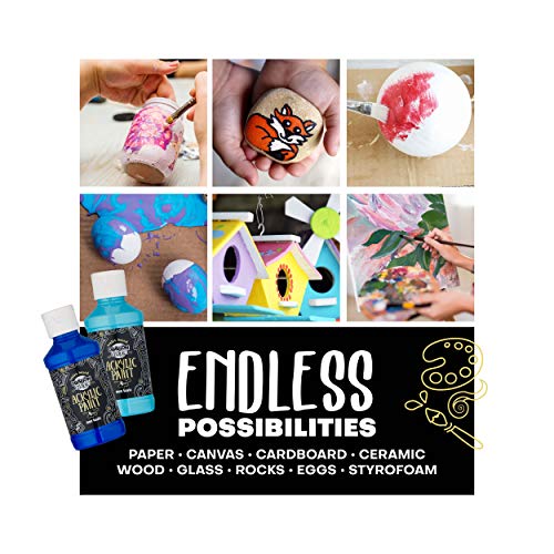 Dragon Drew 12 Colors Acrylic Paint Set (4 Fl Oz/120Ml Each) | Nontoxic Multi-Surface Craft Painting | For Kids & Diy Projects | Canvas, Paper, Wood, Styrofoam, Plaster, Fabric And More #TOP5