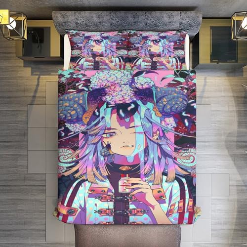 Housse de couette 220x240 feuille 3D et 2 taies microdouce - 3