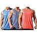 Débardeur de Sport Homme Lot de 4 Maillot de Corps sans Manches Tank Top Tee Shirt Séchage Rapide Respirant pour Entraînement Gym Fitness Running Couleur Unie Multicolore L