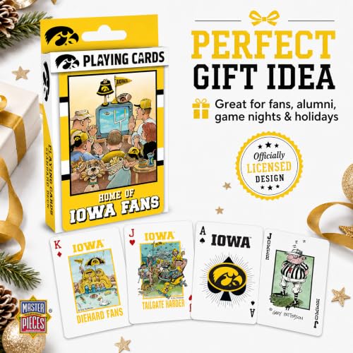 Image of Masterpieces Adult Playing Cards - Iowa Hawkeyes Fan Deck, 54 Poker Size Cards