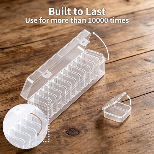 Image of Bead Organizer Box, 13 Pcs Compartments Clear Plastic Storage Containers Set for Bracelet Making DIY, Jewelry, Small Parts