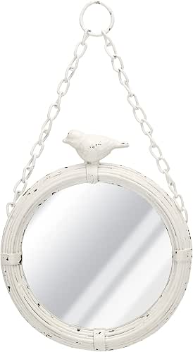 NIKKY HOME 6.7 Inch Decorative Small Hanging Mirrors Vintage Rustic