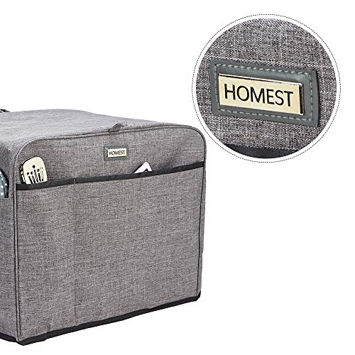 HOMEST Toaster Oven Dust Cover with Accessory Pockets Compatible with Cuisinart TOA-60 Convection Toaster Oven, Grey
