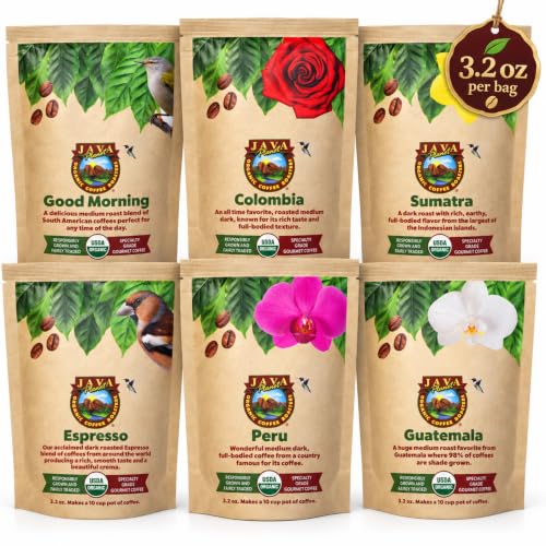 Java Planet Low Acid Organic Coffee Gift Set, 6 x...