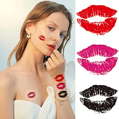 150Pcs Valentines Temporary Tattoos Sticker Sexy Kiss Lip Tattoos Decal Valentine's Day Decorations Bpdy Fake Tattoo Stickers For Lover Party Decorations Girls Women Favor Party Supplies #TOP15