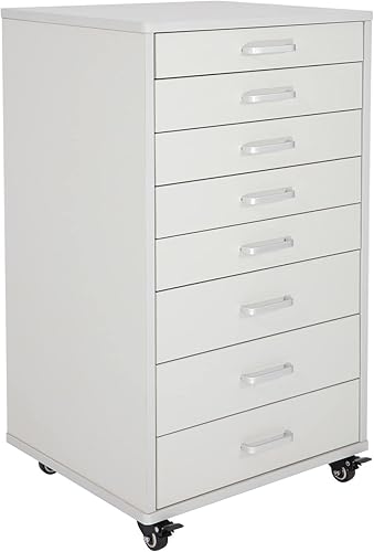 Medical Dental Assistant's Mobile Cabinet Alabama Cart Utility Cart Carrito 7 cajones con asa, fácil de sacar y empujar hacia atrás. Blanco