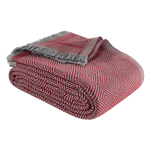 NESILY® Premium Tagesdecke mit Fransen | Vielseitiger Überwurf für Sofa, Bett & Picknick | Vintage Design | Bettdecke für Schlafzimmer |...