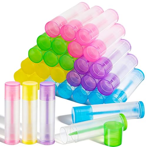 Guduling 30 Stück Lippenstifthülsen mit Kappen 5.5ml Lippenstift Hülsen Leer Lippenstifthülsen Leer Wegdrehbare Kunststoff Empty Lipstick Tubes für Selbstgemachter Lipgloss und farbiger Lippenstift