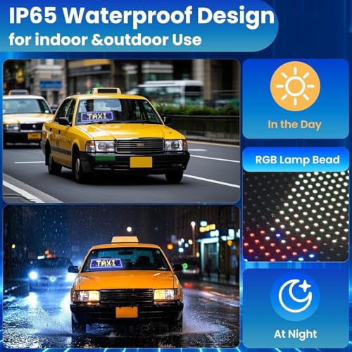 Image of Programmable LED Matrix Panel for Advertising & DIY Use, 6.81 inchx2.76 inch Small Screen Animation 5V LED Sign for Car Business Shop Bar Party Festival Home Decor,App & Remote Control