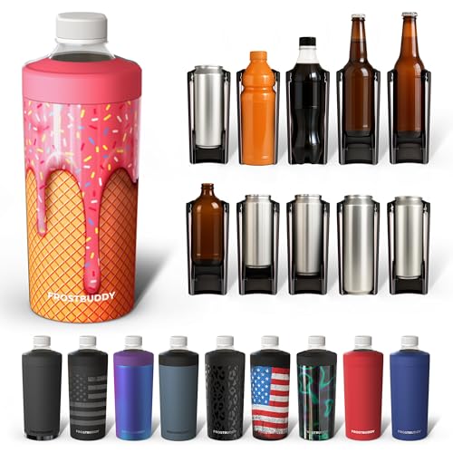 Image of Frost Buddy Universal Buddy XL Can Cooler Fits 12-ounce, 16-ounce, 20-ounce, and 24-ounce Cans and Bottles - Keep Your Drinks Refreshingly Chilled for over 12 hours (Ice Cream)