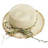 All-Match Sonnenhut, Eltern-Kind-Strohhut, Sonnenschutz, Blattdekoration, Fischerhut für Outdoor-Camping