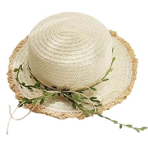 Bucket hat,Lovely Leaf Decro Sunshade Straw Parent-Child for Sun Fisherman for Sun for for Beach