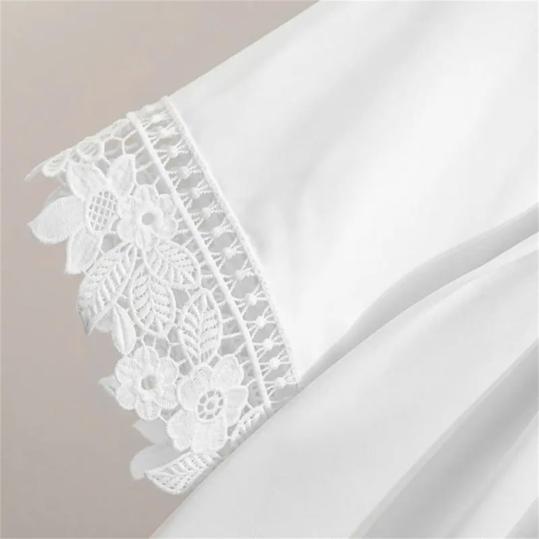 Yeuyyben Accappatoio da sposa in raso opaco in pizzo abito da sposa da donna accappatoio da sposa kimono accappatoio da sposa