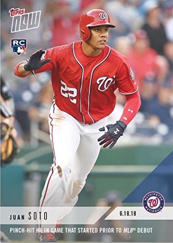 2018 Topps Now Baseball 337 Juan Soto Rookie Card - Pinch Hit Home Run in Game That Started Prior to Debut - Only 2,357 made!