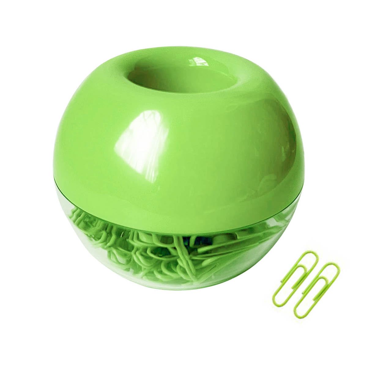 Lime Green Paper Clips Holder, Magnetic Paper Clips Holder Desk Organizer Supplies for Office School Home