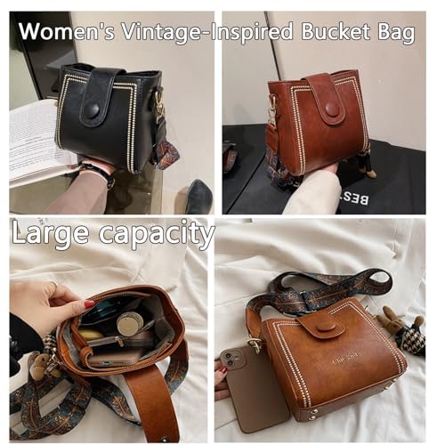 Bootara Bucket Bag, Bootara Women's Vintage Bunny Charm Bucket Bag – Convertible Shoulder/Crossbody, Spacious Travel Tote4