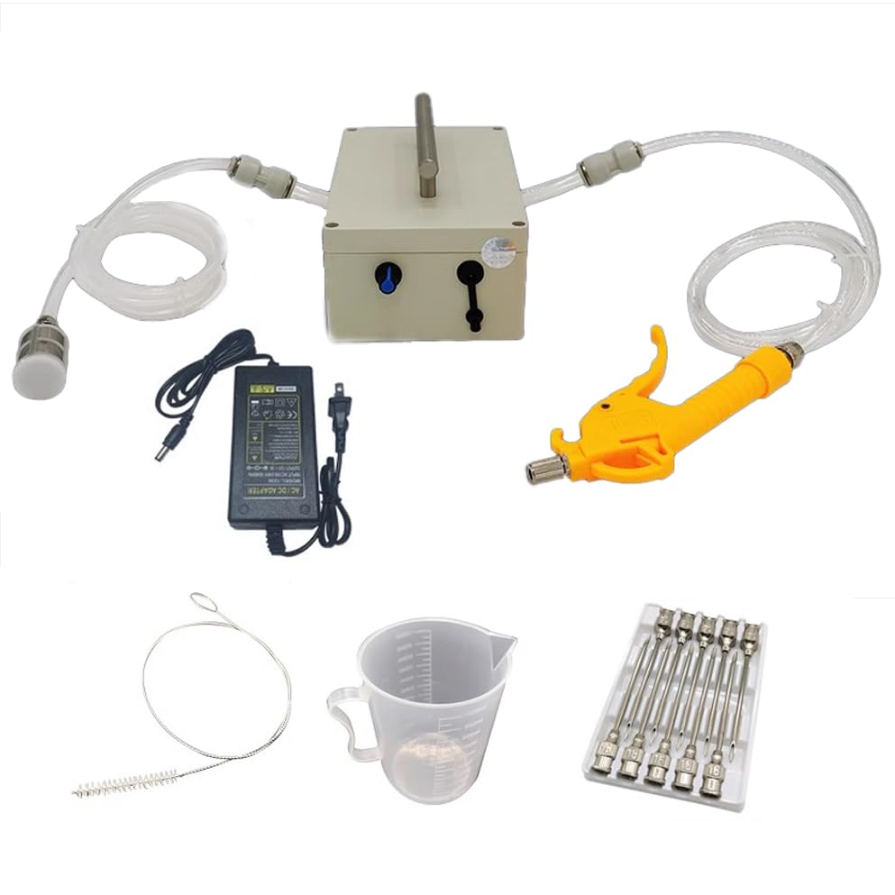 Electric Meat Injector Gun Pump with Hose, 60W Electric Marinade Injector Meat Syringe with 10 Needles for Roast Turkey, Pork, Beef (Single Needle)