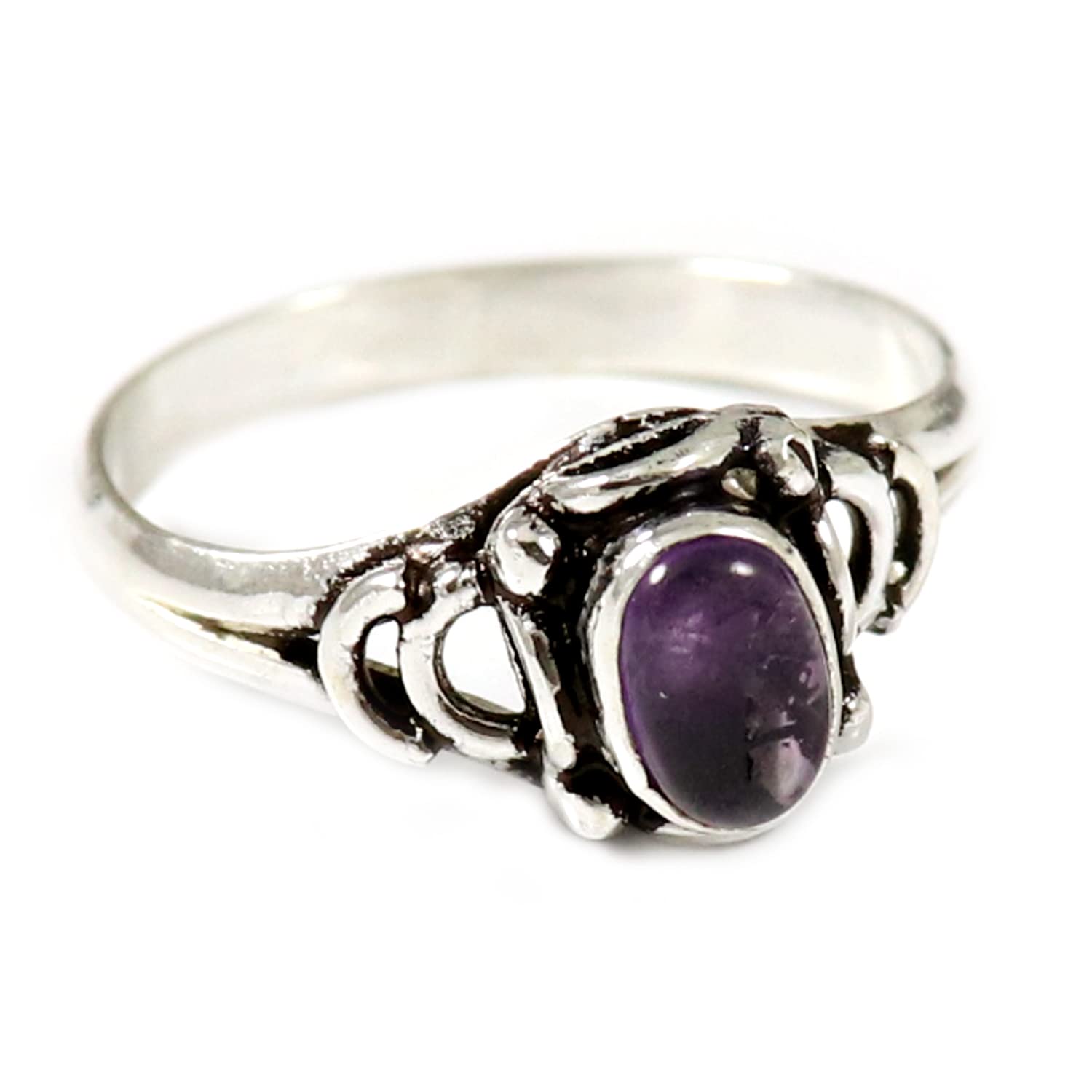 Amethyst Gemstone Stone Band Ring Men and Women Band Ring Gift Item Band Ring 925 Sterling Silver Band Ring Handmade Jewerly ISR179J