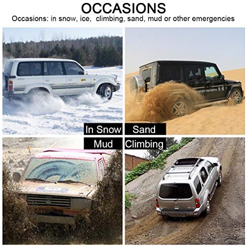Car Snow Chains Snow Tire Chains for Anti-Slip Car Chains Car Emergency Chains All Season Anti-Skid Snow Cables Car SUV Tire Cables (Yellow, for Tire Width: 185-295mm/7-11\'\') - Thumbnail 4