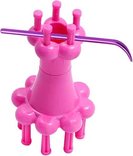 Miniatura 9 de EXCEART Kit de tejer 2 piezas de telares de tejer de plástico, hilo de hilo de tejer, telar de flores, telar de ganchillo para trenzar con aguja de